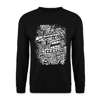 Dieu aztèque Mythologie ancienne Tezcatlipoca - Sweat-shirt Unisexe - noir - Devant - Alina (178cm) & Michal (187cm)