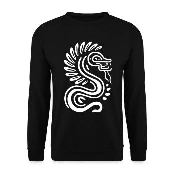 Aztekischer Gott Alte Mythologie Quetzalcoatl - Unisex Pullover - Schwarz - Vorne - Alina (178cm) & Michal (187cm)
