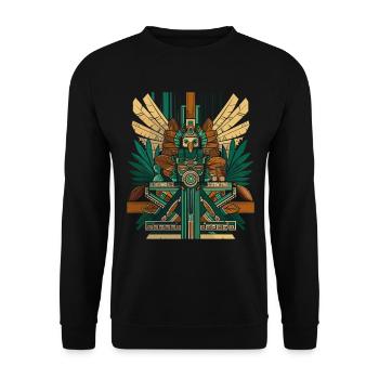 Dieu maya mythologie maya Ek Chuah Oeuvre - Sweat-shirt Unisexe - noir - Devant - Alina (178cm) & Michal (187cm)