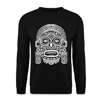 Mayan God Mayan Mythology Ek Chuah Mask - Unisex Sweatshirt - black - Front - Alina (178cm) & Michal (187cm)