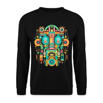 Dieu Maya Mythologie Maya Itzamna - Sweat-shirt Unisexe - noir - Devant - Alina (178cm) & Michal (187cm)