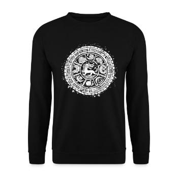 Mayan God Mayan Mythology Itzamna - Unisex Sweatshirt - black - Front - Alina (178cm) & Michal (187cm)