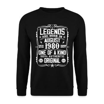 Legendary since August 1980 - Vintage August 1980 - Unisex Sweatshirt - black - Front - Alina (178cm) & Michal (187cm)