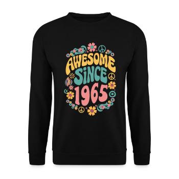 Génial Depuis 1965 Fleurs Hippie Né Année 1965 - Sweat-shirt Unisexe - noir - Devant - Alina (178cm) & Michal (187cm)