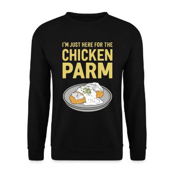 Je suis juste ici pour le poulet parme - Sweat-shirt Unisexe - noir - Devant - Alina (178cm) & Michal (187cm)