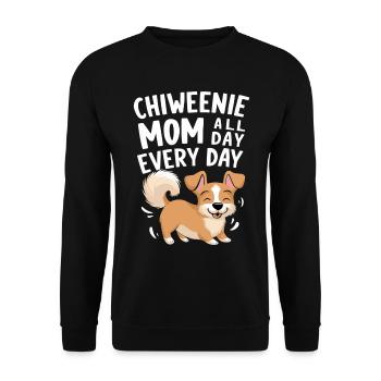 Chiweenie Mama Jeden Tag Rund Um Die Uhr - Unisex Pullover - Schwarz - Vorne - Alina (178cm) & Michal (187cm)