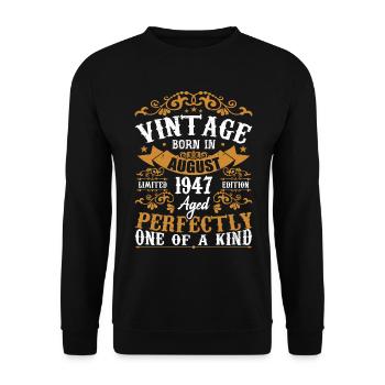Anniversaire Août 1947 - Génial Depuis Août 1947 - Sweat-shirt Unisexe - noir - Devant - Alina (178cm) & Michal (187cm)