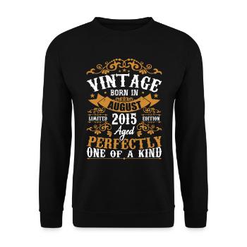 Birthday August 2015 - great since August 2015 - Unisex Sweatshirt - black - Front - Alina (178cm) & Michal (187cm)