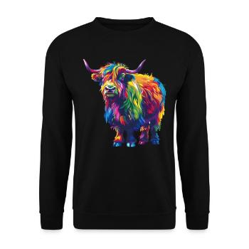 Yak Rainbow Bunte Farbenpracht Yak - Unisex Pullover - Schwarz - Vorne - Alina (178cm) & Michal (187cm)