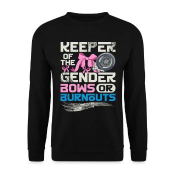 Hüter der Gender-Burnouts oder Verbeugungen - Unisex Pullover - Schwarz - Vorne - Alina (178cm) & Michal (187cm)