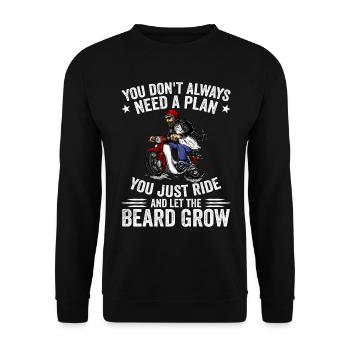 Motorcycle Beard Biker Full Beard Bike Rocker - Sweat-shirt Unisexe - noir - Devant - Alina (178cm) & Michal (187cm)