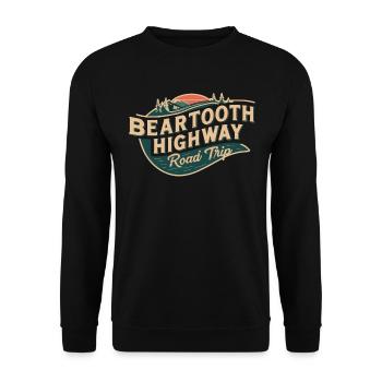Beartooth Highway Road Trip Abenteuer - Unisex Pullover - Schwarz - Vorne - Alina (178cm) & Michal (187cm)