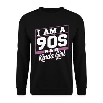 Ich Bin Ein 90s R-&B Kinda Girl - Unisex Pullover - Schwarz - Vorne - Alina (178cm) & Michal (187cm)
