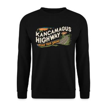 Kancamagus Highway Road Trip Squad Abenteuer - Unisex Pullover - Schwarz - Vorne - Alina (178cm) & Michal (187cm)