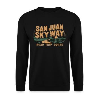 San Juan Skyway Road Trip Squad Adventure - Unisex Sweatshirt - black - Front - Alina (178cm) & Michal (187cm)