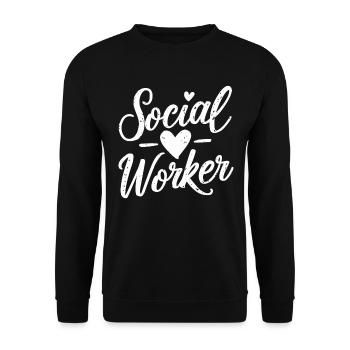 Social Worker Herz Social Work Liebe - Unisex Pullover - Schwarz - Vorne - Alina (178cm) & Michal (187cm)