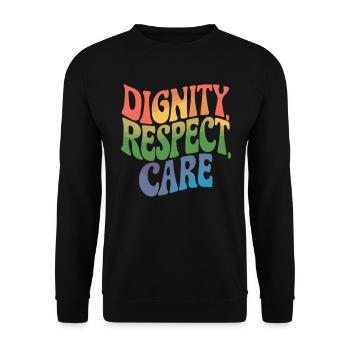 Social Worker Social Work Dignity, Respect, - Unisex Sweatshirt - black - Front - Alina (178cm) & Michal (187cm)