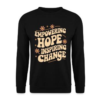 Renforcer l’espoir, inspirer le changement, Travail social - Sweat-shirt Unisexe - noir - Devant - Alina (178cm) & Michal (187cm)