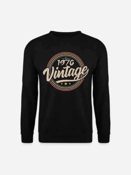 1976 Vintage 1976 Geburtstagsgeschenk - Retro Stil 1976 - Unisex Pullover - Schwarz