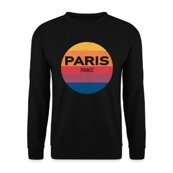 Rétro Sunset Paris France Souvenir - Sweat-shirt Unisexe - noir - Devant - Alina (178cm) & Michal (187cm)