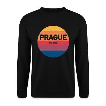 Retro Sunset Keepsake Prague Czech Republic - Unisex Sweatshirt - black - Front - Alina (178cm) & Michal (187cm)