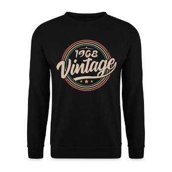 1968 Vintage 1968 Birthday Gift - Retro Style 1968 - Sweat-shirt Unisexe - noir - Devant - Alina (178cm) & Michal (187cm)