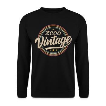 2004 Vintage 2004 Birthday Gift - Retro Style 2004 - Sweat-shirt Unisexe - noir - Devant - Alina (178cm) & Michal (187cm)