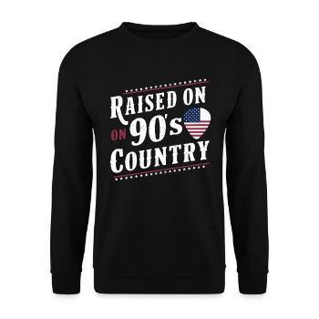 J’ai grandi avec la musique country des années 90 - Sweat-shirt Unisexe - noir - Devant - Alina (178cm) & Michal (187cm)