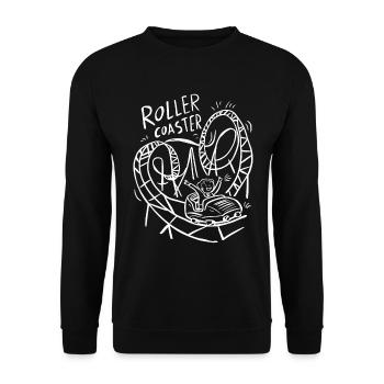 Roller Coaster Adventure Graphics Fun - Unisex Sweatshirt - black - Front - Alina (178cm) & Michal (187cm)