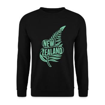 Souvenir de Nouvelle-Zélande Élégant Motif De Fougère - Sweat-shirt Unisexe - noir - Devant - Alina (178cm) & Michal (187cm)