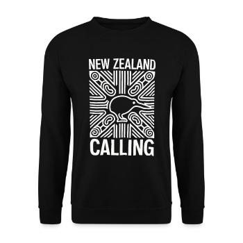 Souvenir Nouvelle-Zélande Appel Kiwi Design - Sweat-shirt Unisexe - noir - Devant - Alina (178cm) & Michal (187cm)