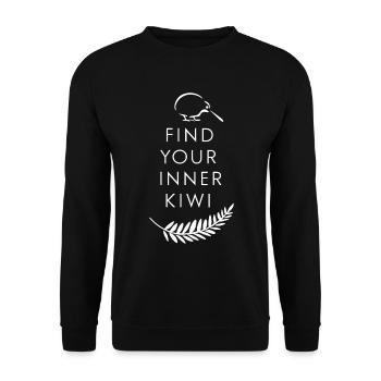 Find Your Inner Kiwi - New Zealand Souvenir - Unisex Sweatshirt - black - Front - Alina (178cm) & Michal (187cm)
