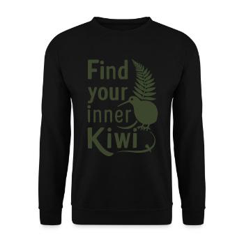Trouvez le Kiwi qui sommeille en vous - Souvenir Nouvelle-Zélande - Sweat-shirt Unisexe - noir - Devant - Alina (178cm) & Michal (187cm)