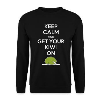 Souvenir néo-zélandais : restez calme et prenez votre kiwi - Sweat-shirt Unisexe - noir - Devant - Alina (178cm) & Michal (187cm)