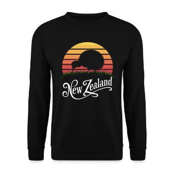 Conception souvenir de silhouette de kiwi de Nouvelle-Zélande - Sweat-shirt Unisexe - noir - Devant - Alina (178cm) & Michal (187cm)