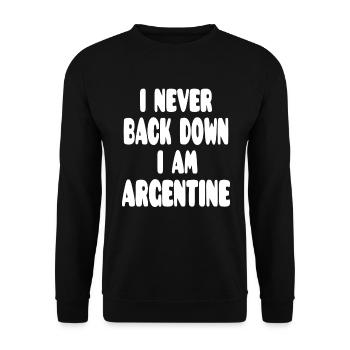 Je n’abandonne jamais, je suis argentin - Sweat-shirt Unisexe - noir - Devant - Alina (178cm) & Michal (187cm)