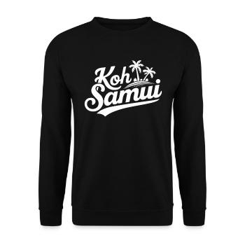 Koh Samui Souvenir Palm Trees Beach Design - Unisex Sweatshirt - black - Front - Alina (178cm) & Michal (187cm)