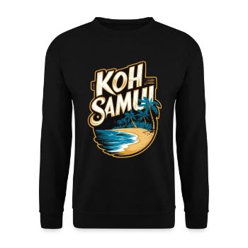 Koh Samui souvenir beach and palm trees - Unisex Sweatshirt - black - Front - Alina (178cm) & Michal (187cm)