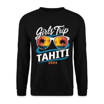 Girls Trip Tahiti 2024 - Unisex Pullover - Schwarz - Vorne - Alina (178cm) & Michal (187cm)
