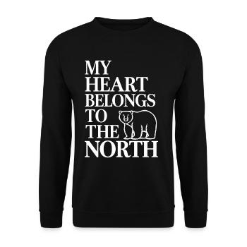 Mon cœur appartient au Nord - Souvenir Islande - Sweat-shirt Unisexe - noir - Devant - Alina (178cm) & Michal (187cm)