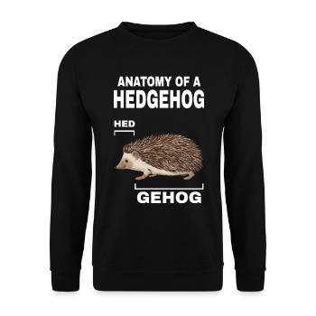 Anatomy of a hedgehog HED GEHOG hedgehog with cute - Unisex Sweatshirt - black - Front - Alina (178cm) & Michal (187cm)