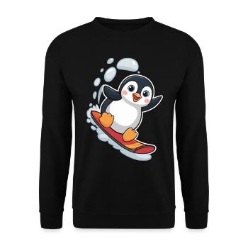 Snowboard Pingouin Snowboarder Mignon - Sweat-shirt Unisexe - noir - Devant - Alina (178cm) & Michal (187cm)