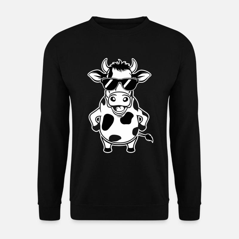 Cool cow with sunglasses - Unisex Sweatshirt - black