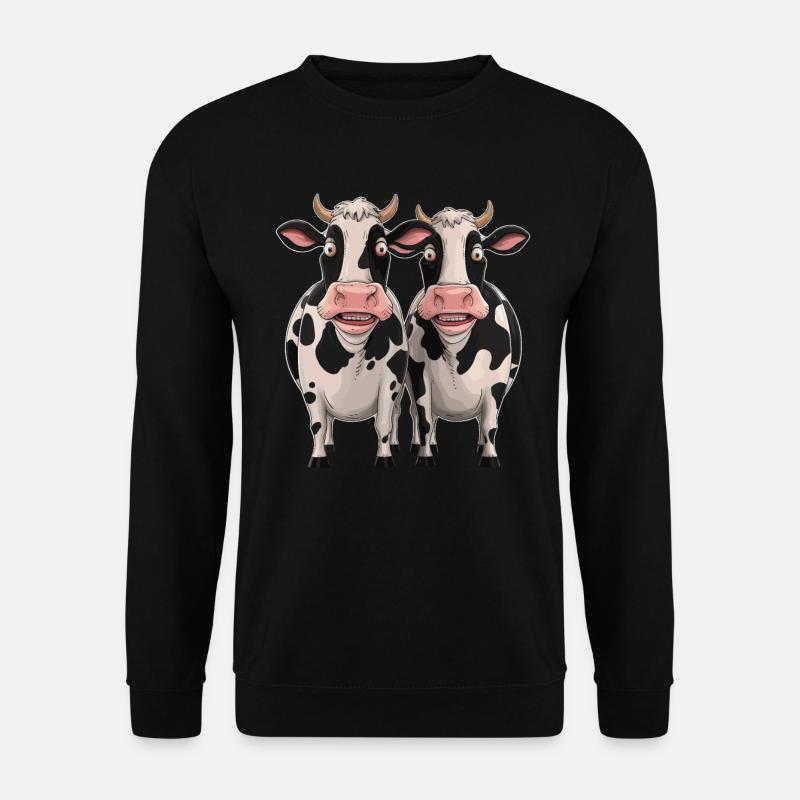 Funny Cows Cartoon Illustration - Unisex Sweatshirt - black