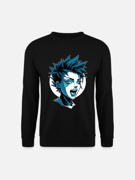 Fille punk futuriste avec mohawk - Sweat-shirt Unisexe - noir