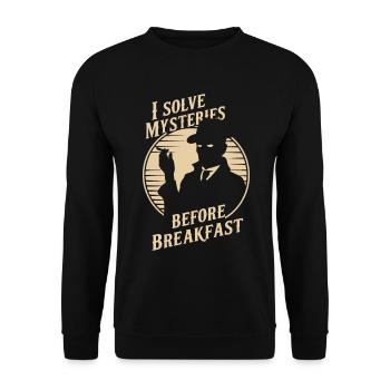 I solve mysteries before breakfast Murder - Unisex Sweatshirt - black - Front - Alina (178cm) & Michal (187cm)