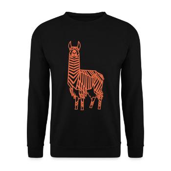 Lama abstrait Géométrique Line Art - Sweat-shirt Unisexe - noir - Devant - Alina (178cm) & Michal (187cm)