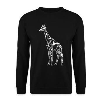 Oeuvre d’art géométrique girafe - Sweat-shirt Unisexe - noir - Devant - Alina (178cm) & Michal (187cm)