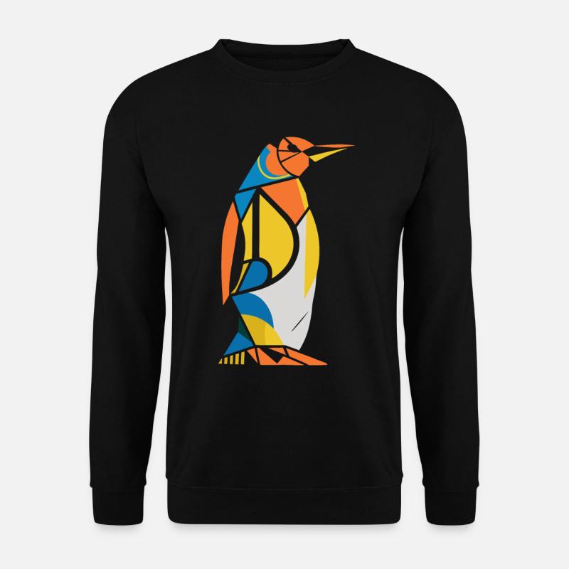 Bunter Pinguin Geometrisches Kunstwerk - Unisex Pullover - Schwarz