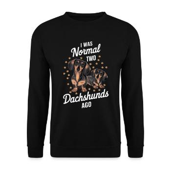 J’étais normal devant deux teckels - Sweat-shirt Unisexe - noir - Devant - Alina (178cm) & Michal (187cm)
